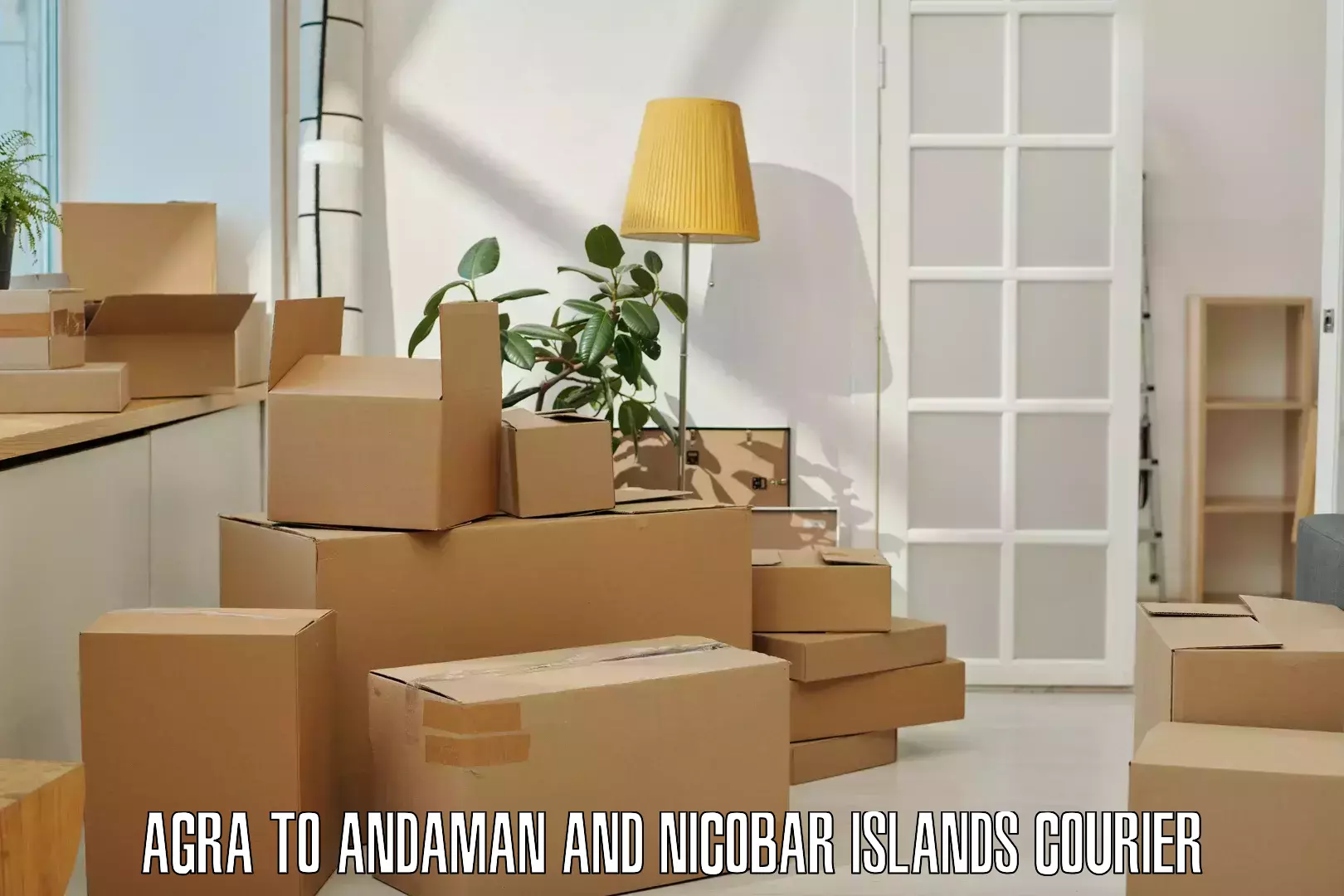 Online package tracking in Agra to Andaman and Nicobar Islands