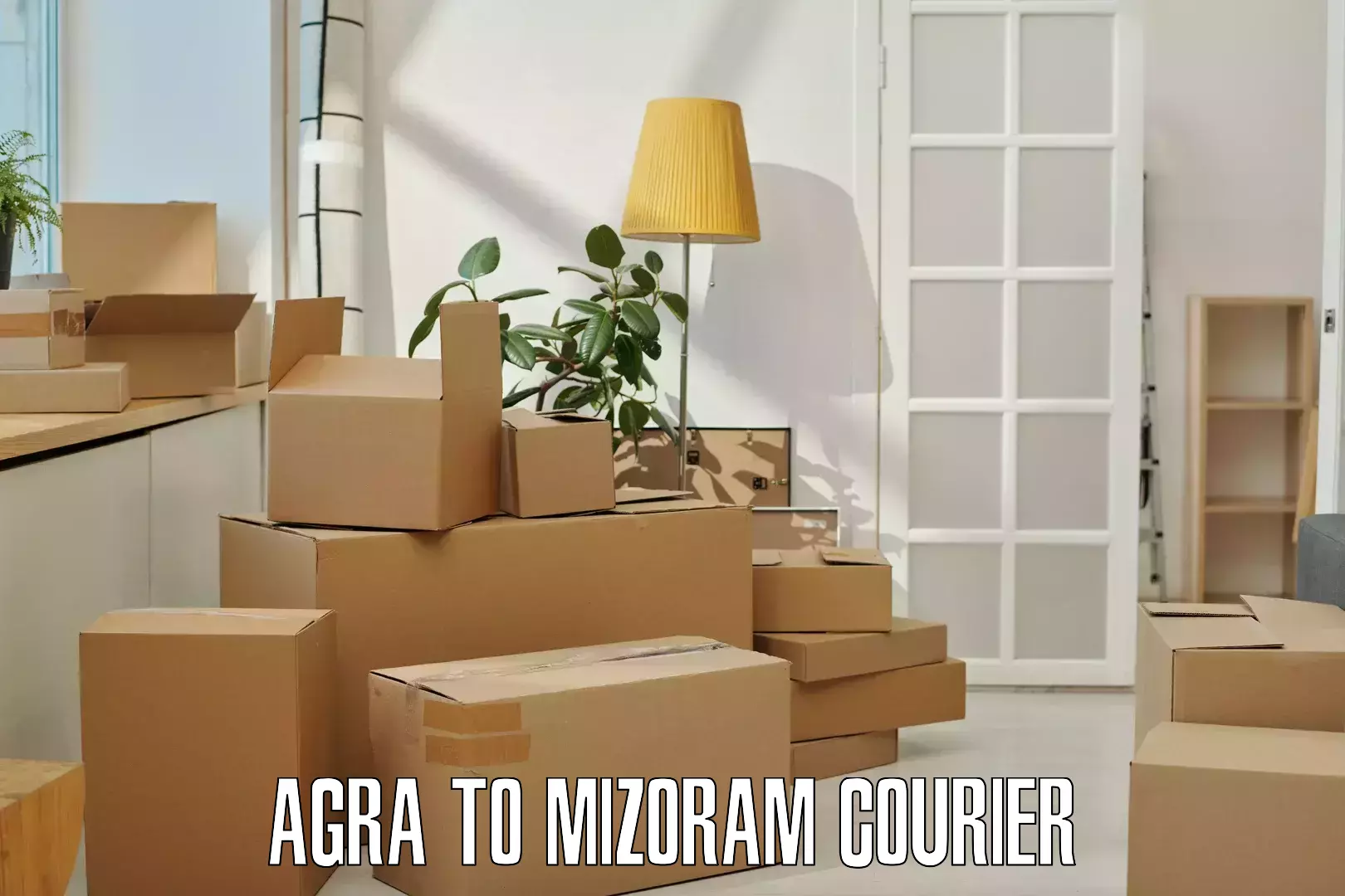 Fragile item shipping Agra to Mizoram University Aizawl