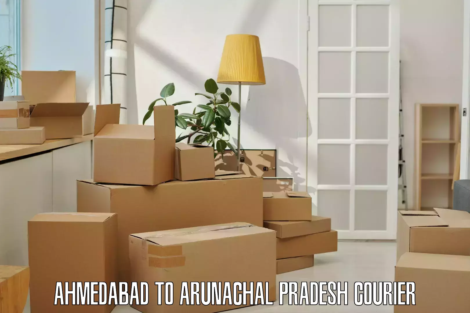 Next-day freight services Ahmedabad to Lohit