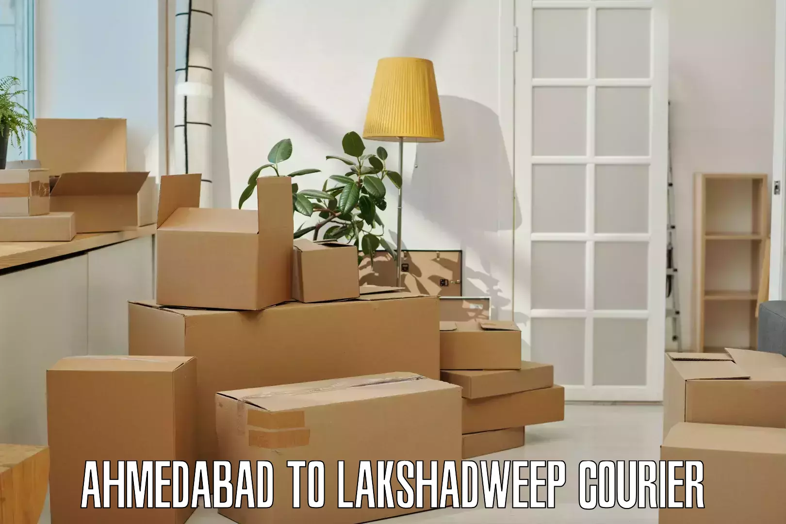 Versatile courier options Ahmedabad to Lakshadweep