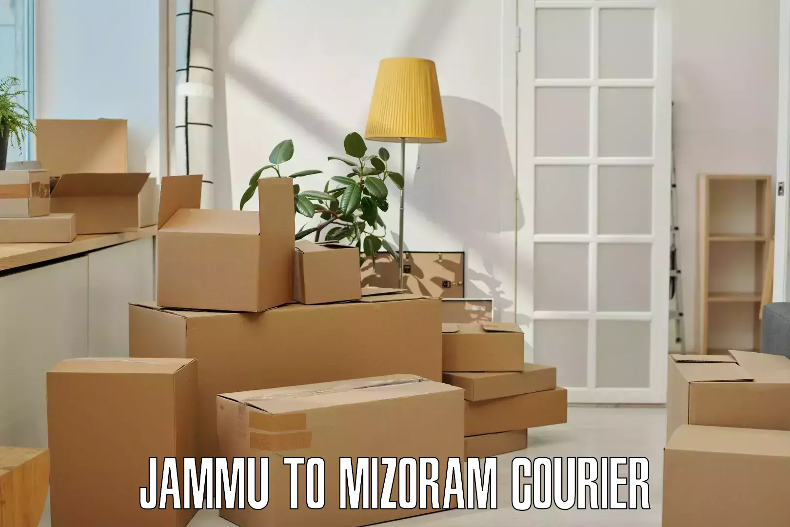24/7 courier service Jammu to Hnahthial