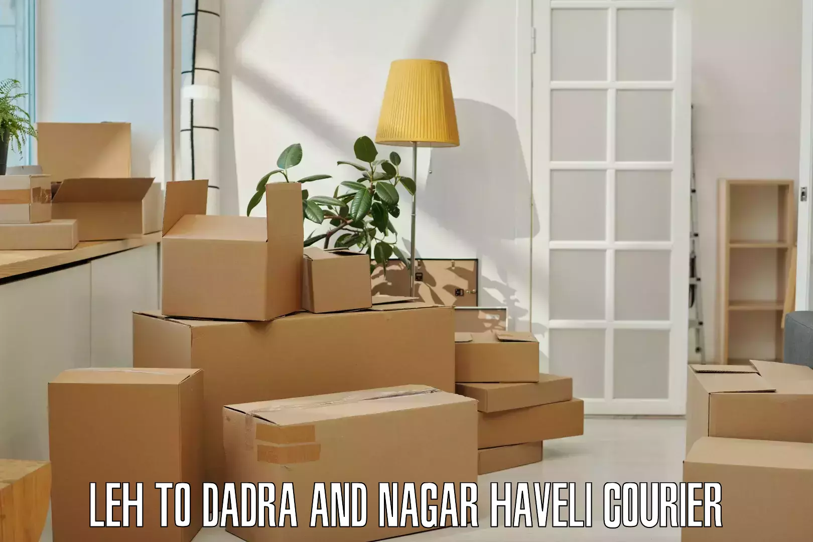 24-hour courier services Leh to Dadra and Nagar Haveli