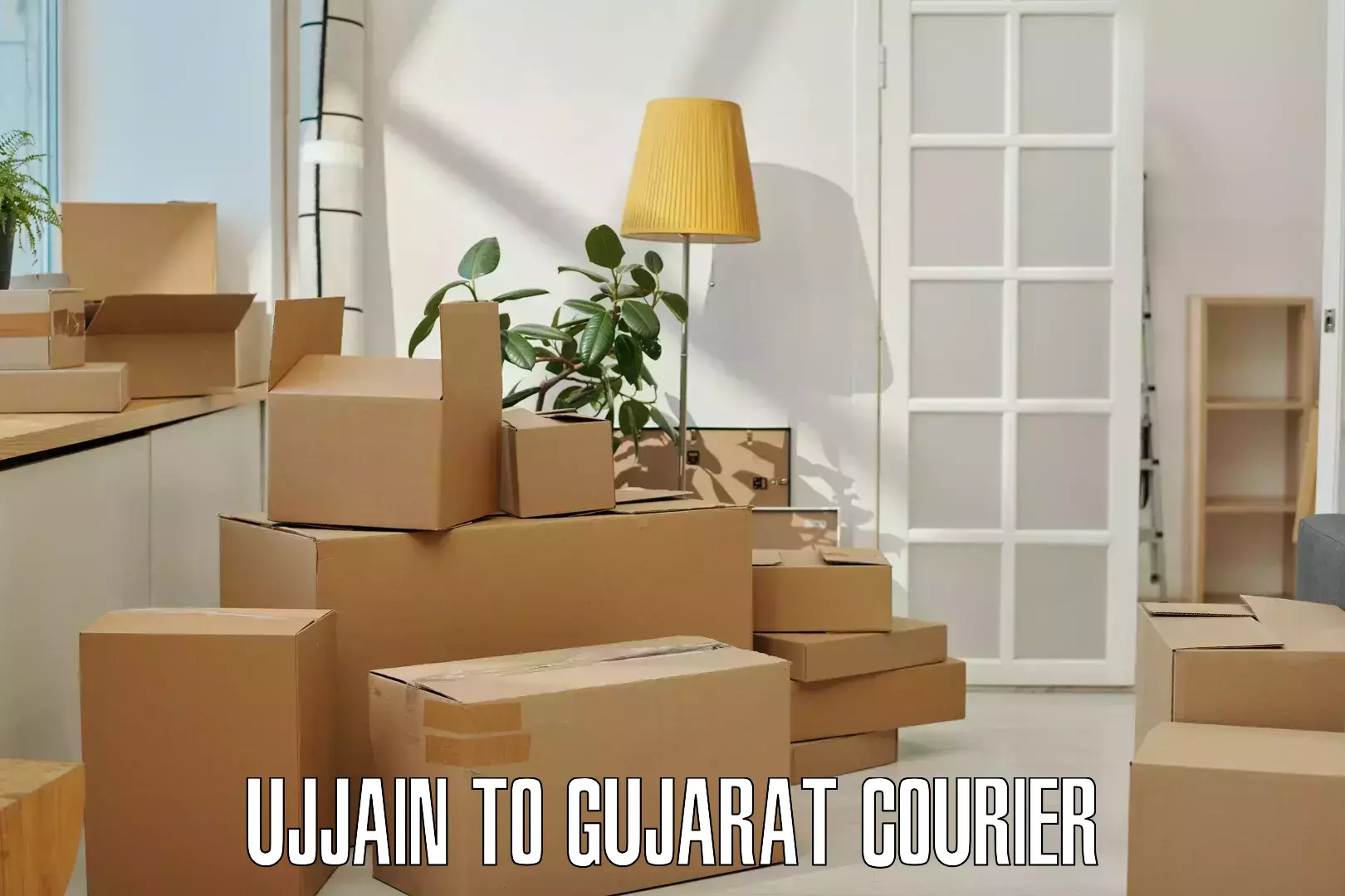 Global parcel delivery in Ujjain to Narmada Gujarat