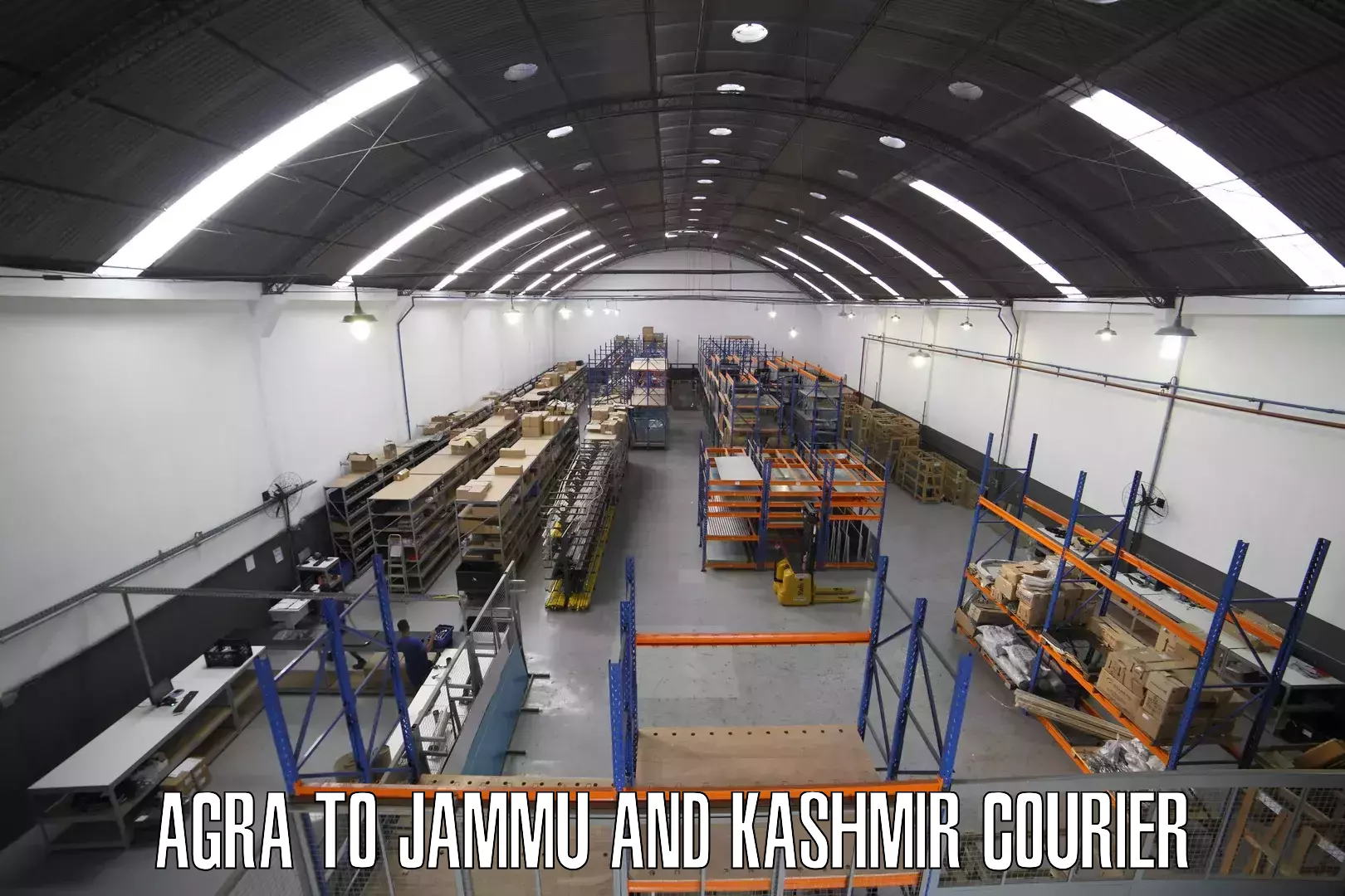 Nationwide shipping coverage Agra to Jammu and Kashmir