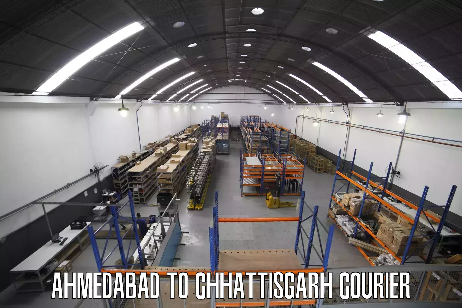 Secure package delivery Ahmedabad to Chhattisgarh