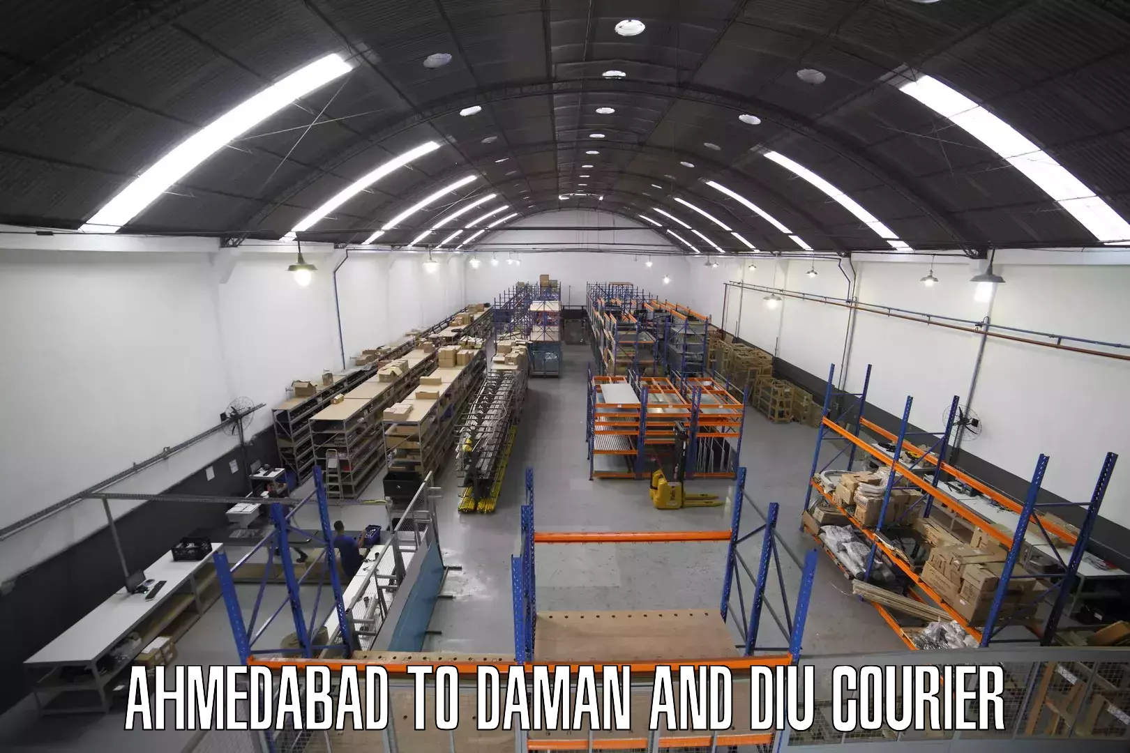 Small business couriers Ahmedabad to Diu