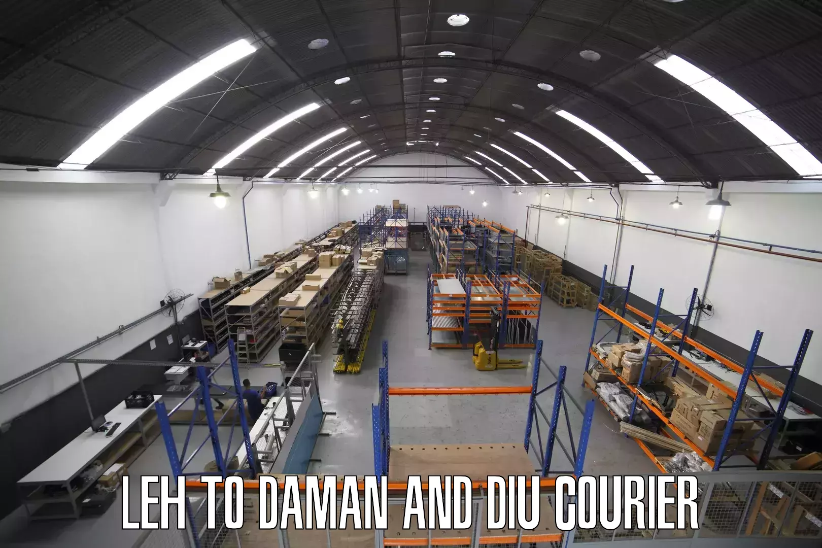 Parcel handling and care Leh to Daman