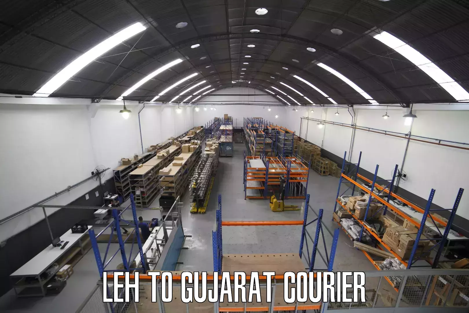 Next day courier Leh to Surat