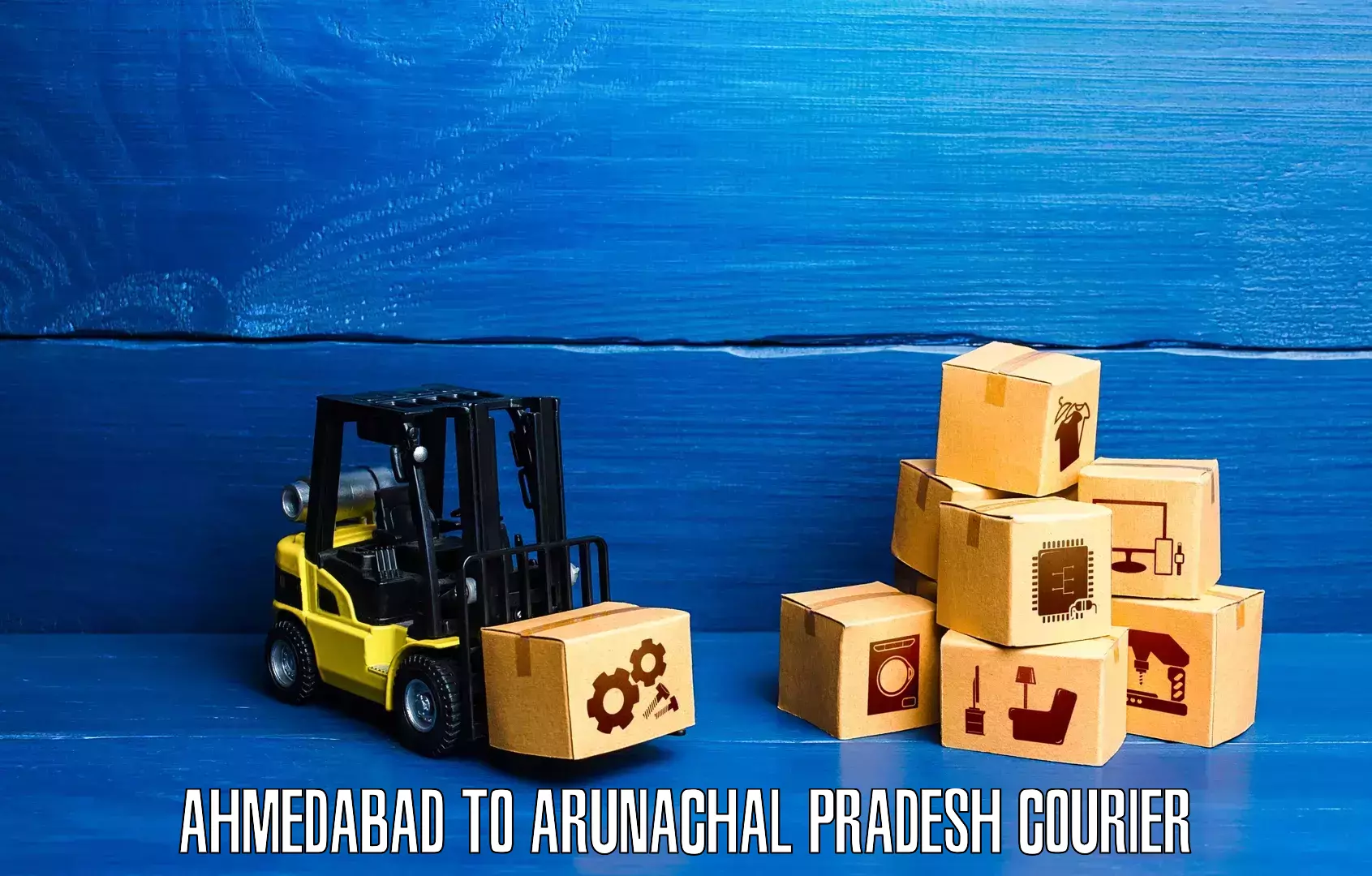 Multi-national courier services Ahmedabad to Arunachal Pradesh