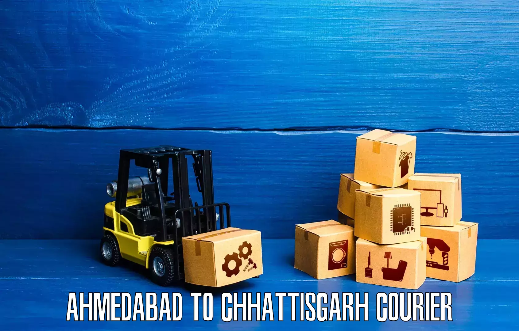 Global courier networks Ahmedabad to Patna Chhattisgarh
