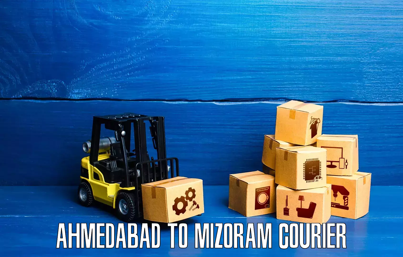 Regular parcel service Ahmedabad to Khawzawl