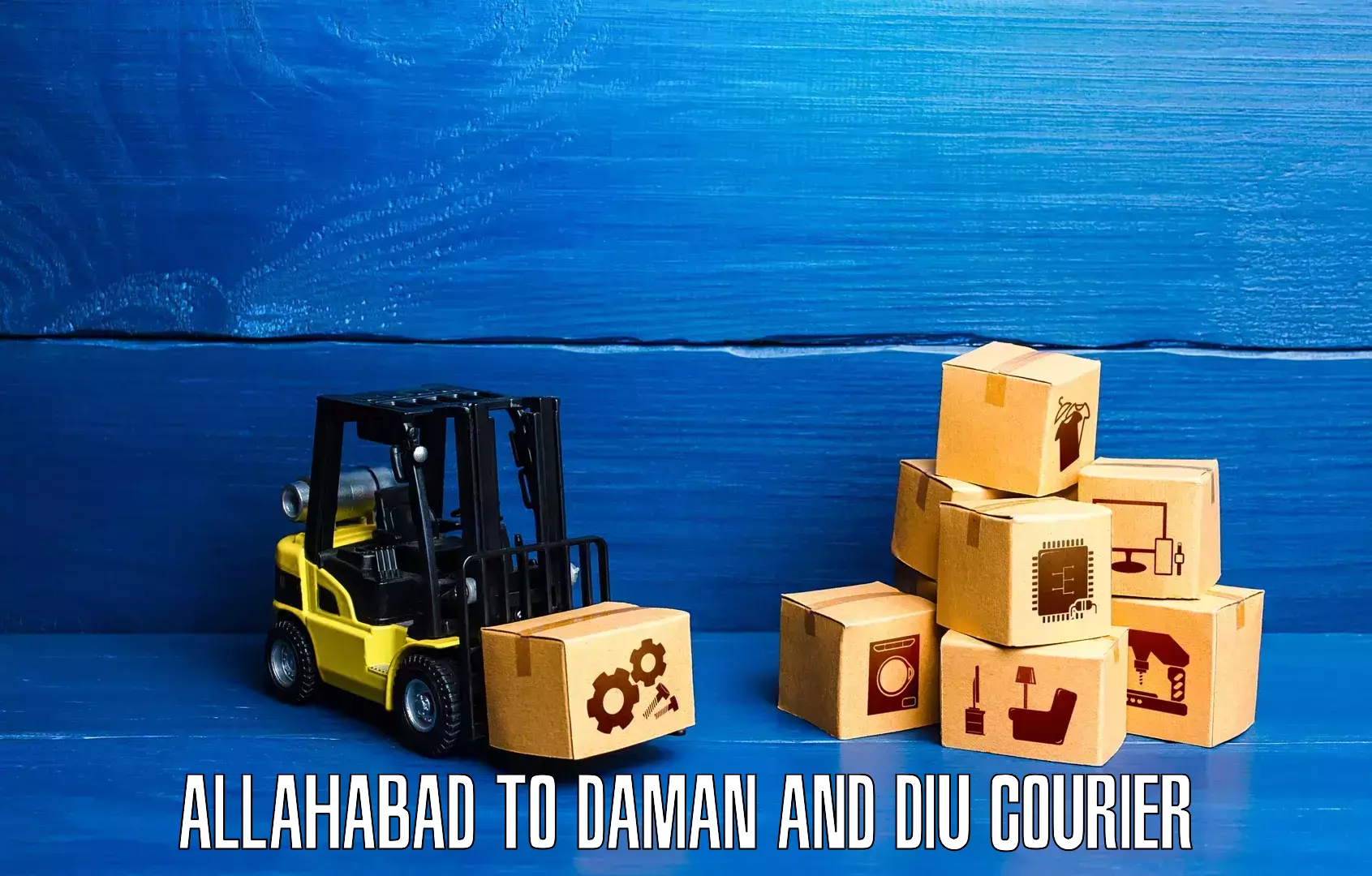 24/7 shipping services Allahabad to Daman and Diu