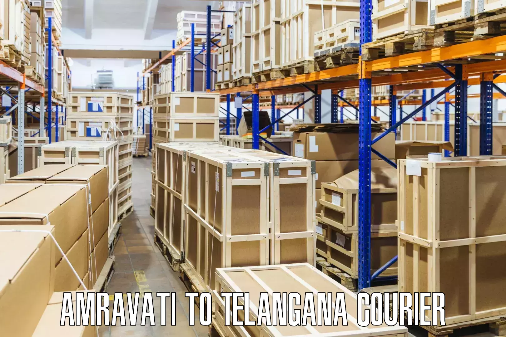 Online courier booking Amravati to Mancherial