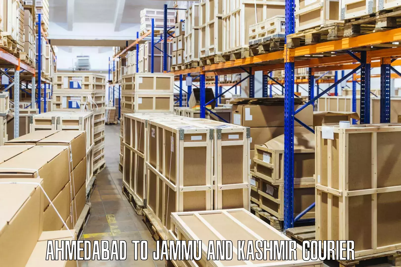 Express delivery capabilities Ahmedabad to Jammu and Kashmir