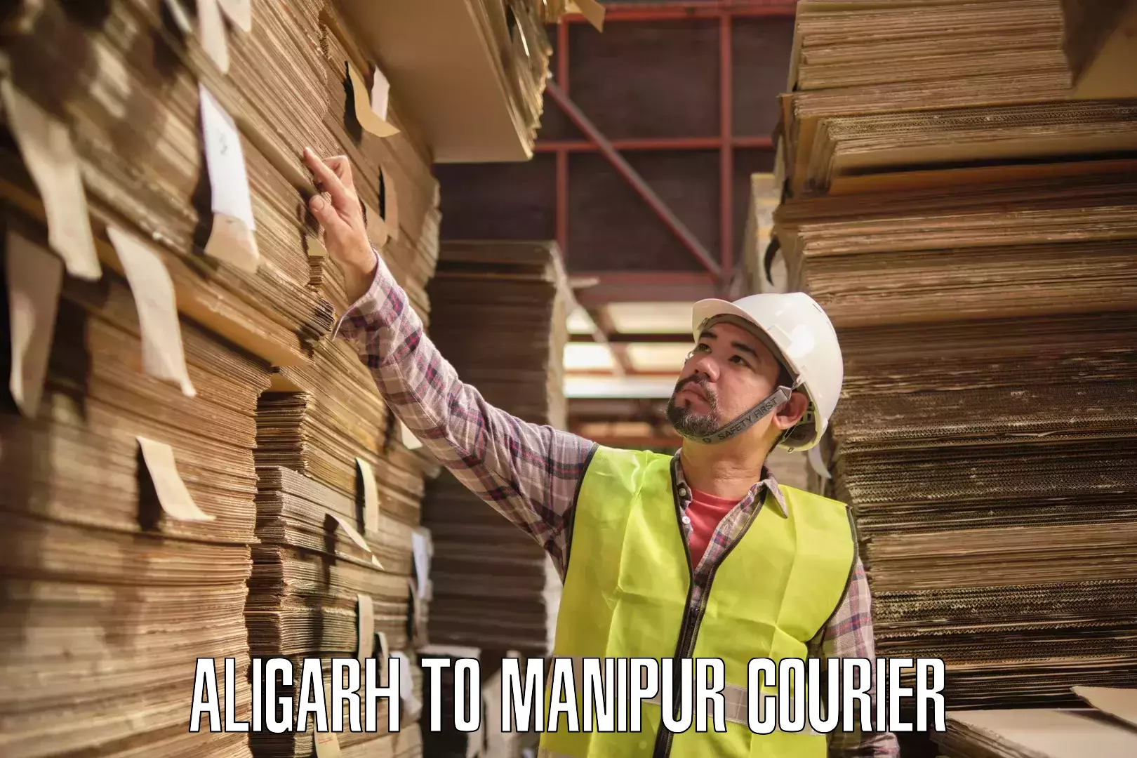 Courier dispatch services Aligarh to Churachandpur