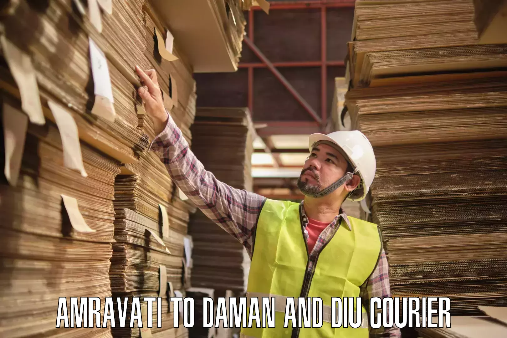 Custom courier packaging Amravati to Daman and Diu