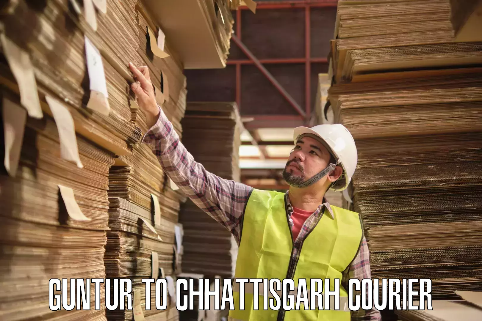 Courier service booking Guntur to Chhattisgarh