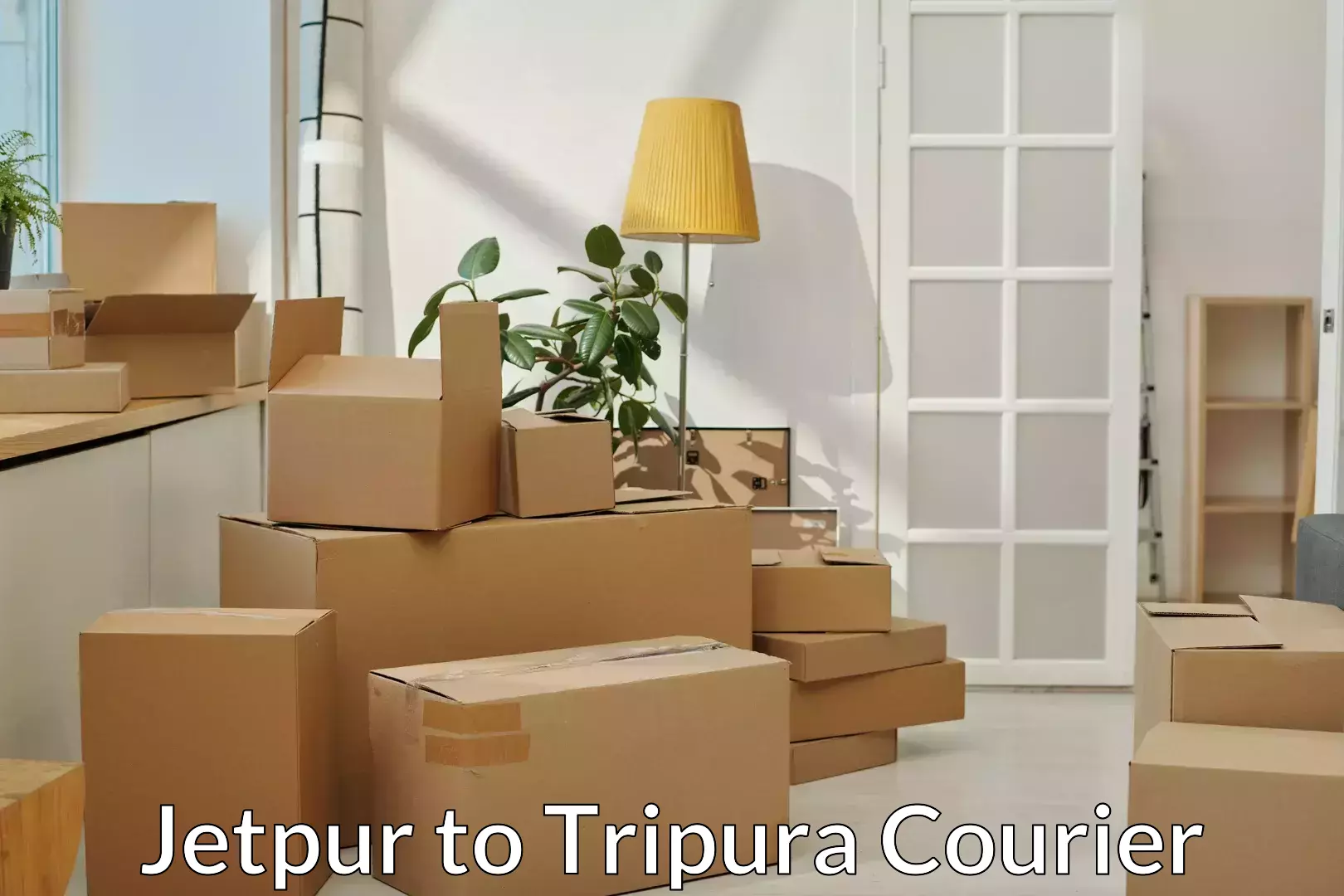 Quick home relocation services Jetpur to Agartala