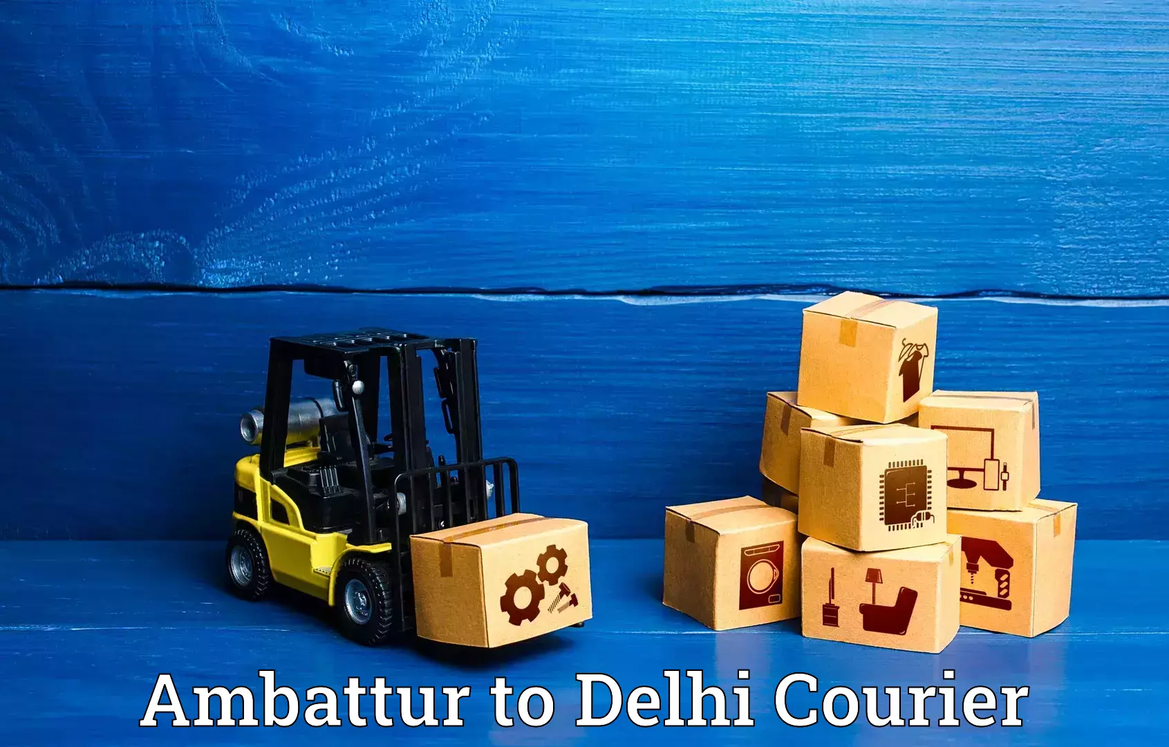 Luggage shipping guide Ambattur to Delhi Technological University DTU