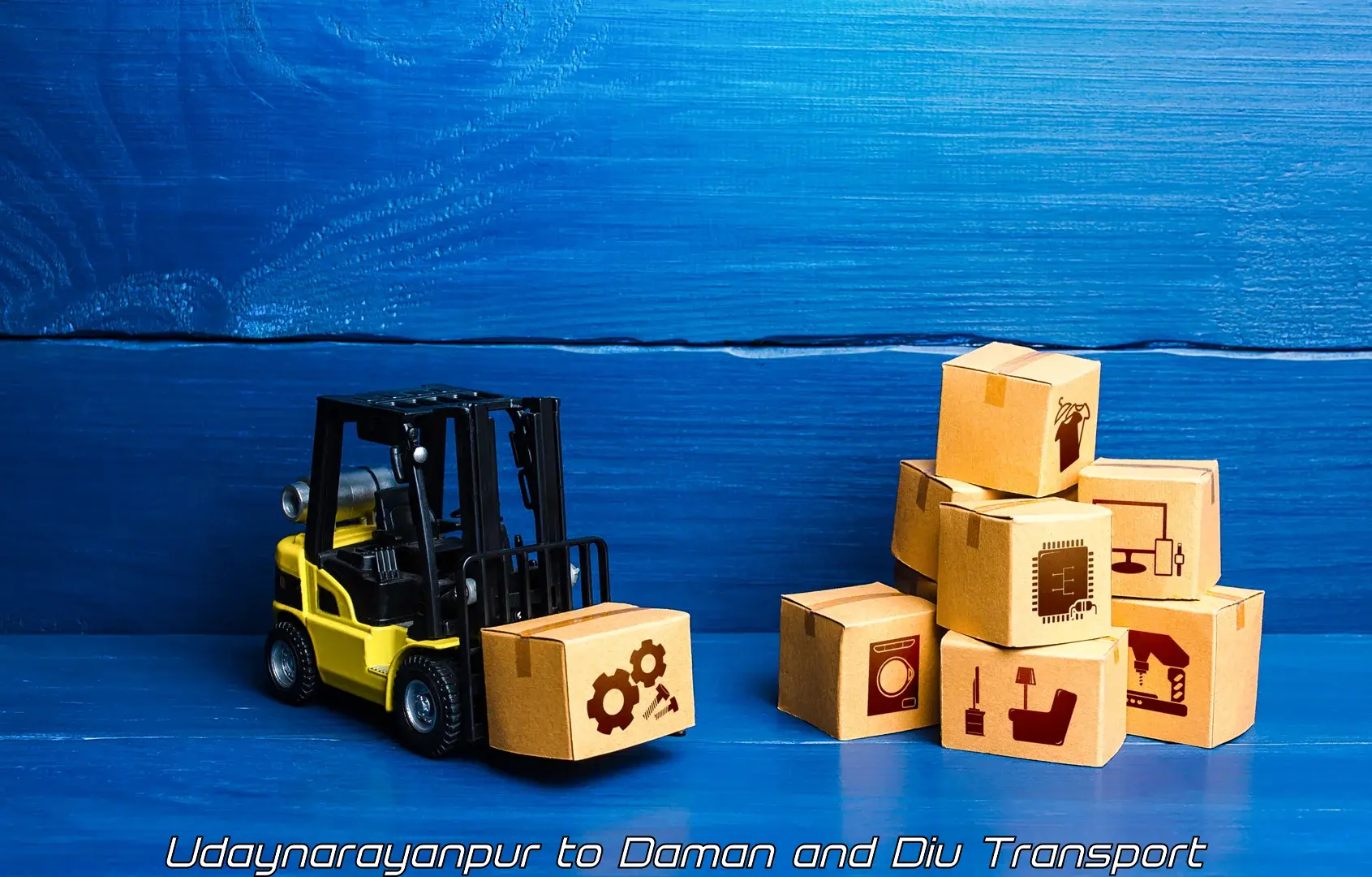 Cargo transport services Udaynarayanpur to Daman and Diu